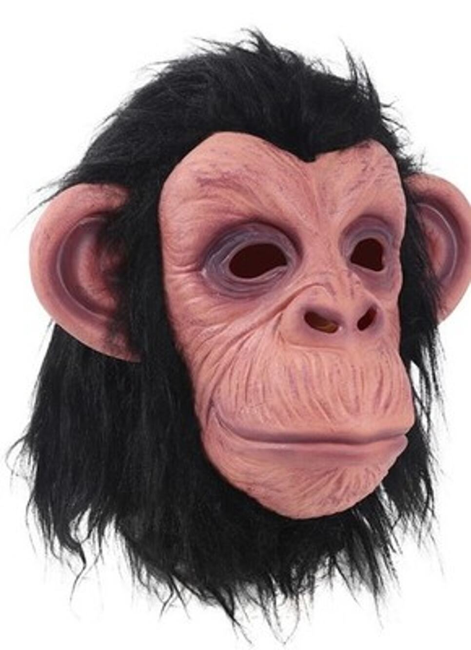 Monkey Mask Latex Full Head Animal Black Chimp Mask Halloween Adult
